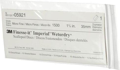 3M Finesse-it Imperial Wetordry Scallop Disc، 05921، 1 3/8 بوصة، 1500، 100 قرص في كل عبوة، 10 عبوات في كل علبة in Kuwait