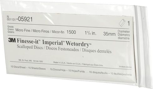 3M Finesse-it Imperial Wetordry Scallop Disc، 05921، 1 3/8 بوصة، 1500، 100 قرص في كل عبوة، 10 عبوات في كل علبة in Kuwait