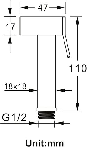 HandheldSprayer for Toilet Square Cloth Diaper Sprayer BrassSprayer for Toilet HandheldSprayer - for Feminine Wash, Toilet Cleaning, Pet Washing,Type1(Type3) in Kuwait