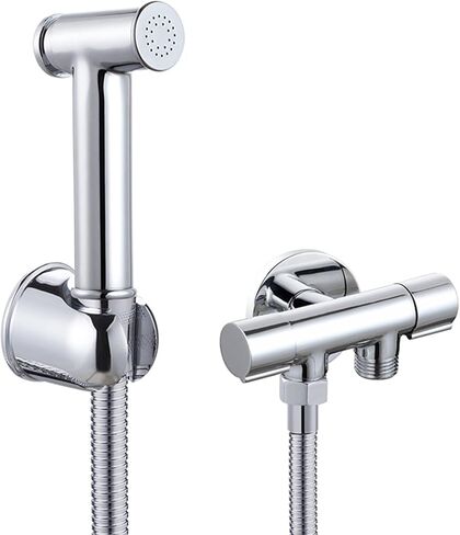 Sprayer Brass HandheldSprayer for Toilet Portable Baby Cloth Diaper SprayerAttachment withHose for Feminine Wash, Pet Washing, Easy to Install, Chrome,A(B) in Kuwait