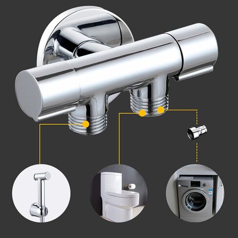 Sprayer Brass HandheldSprayer for Toilet Portable Baby Cloth Diaper SprayerAttachment withHose for Feminine Wash, Pet Washing, Easy to Install, Chrome,A(B) in Kuwait