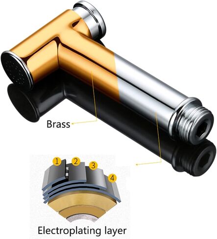 Sprayer Brass HandheldSprayer for Toilet Portable Baby Cloth Diaper SprayerAttachment withHose for Feminine Wash, Pet Washing, Easy to Install, Chrome,A(B) in Kuwait