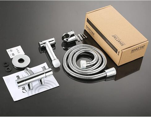 Sprayer Brass HandheldSprayer for Toilet Portable Baby Cloth Diaper SprayerAttachment withHose for Feminine Wash, Pet Washing, Easy to Install, Chrome,A(B) in Kuwait