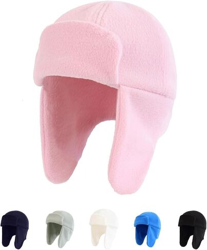 LLmoway Baby Toddler Winter Fleece Hat with Ear Flaps Windproof Trapper Hat Soft Warm Beanie Cap for Boys Girls 6M-4T in Saudi Arabia