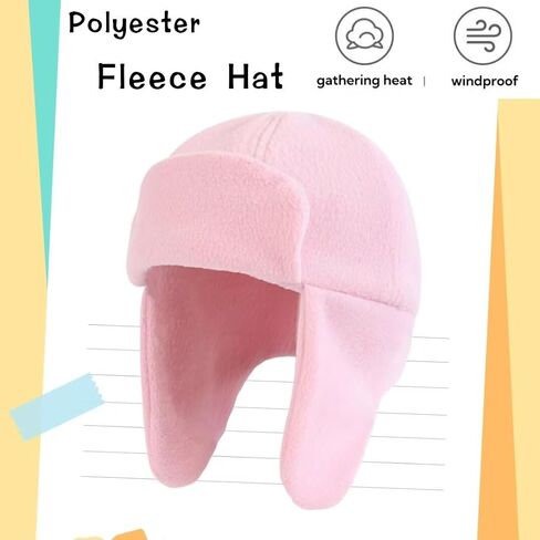 LLmoway Baby Toddler Winter Fleece Hat with Ear Flaps Windproof Trapper Hat Soft Warm Beanie Cap for Boys Girls 6M-4T in Saudi Arabia