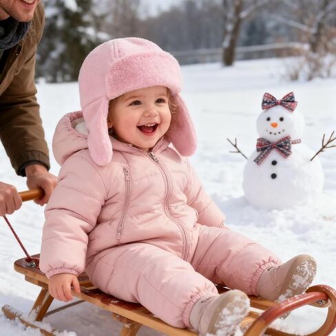 LLmoway Baby Toddler Winter Fleece Hat with Ear Flaps Windproof Trapper Hat Soft Warm Beanie Cap for Boys Girls 6M-4T in Saudi Arabia