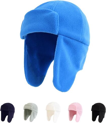 LLmoway Baby Toddler Winter Fleece Hat with Ear Flaps Windproof Trapper Hat Soft Warm Beanie Cap for Boys Girls 6M-4T in Saudi Arabia