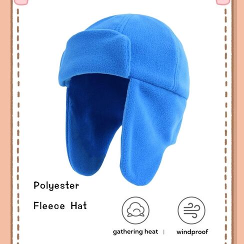 LLmoway Baby Toddler Winter Fleece Hat with Ear Flaps Windproof Trapper Hat Soft Warm Beanie Cap for Boys Girls 6M-4T in Saudi Arabia