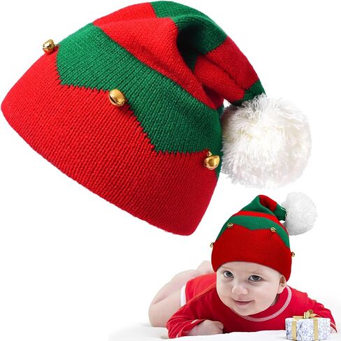 Christmas Elf Knitted Hat for Kids Xmas Beanie Knit Hat for Children in Saudi Arabia