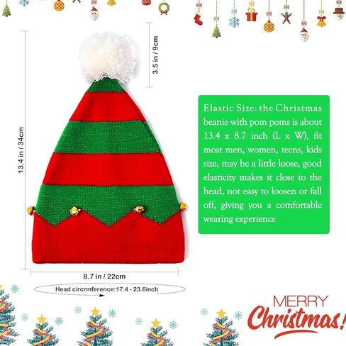 Christmas Elf Knitted Hat for Kids Xmas Beanie Knit Hat for Children in Saudi Arabia