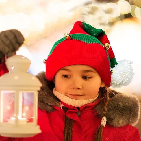 Christmas Elf Knitted Hat for Kids Xmas Beanie Knit Hat for Children in Saudi Arabia