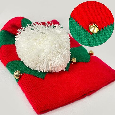 Christmas Elf Knitted Hat for Kids Xmas Beanie Knit Hat for Children in Saudi Arabia