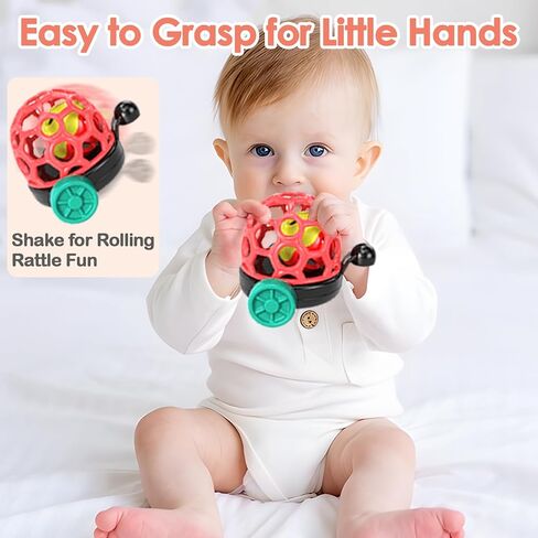 WEEJOYGAM Baby Train Toys, Infant Soft Cars Development Christmas Stocking Stuffers for Babies 6-12 Months Boy Birthday Gift, Toddler Sensory Musical Push Truck Ball Rattle for 7 8 9 10 11 12 18 Month in Kuwait