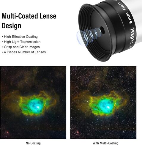 Astromania 1.25" 6mm Plossl Telescope Eyepiece - Bundle with - 1.25" Moon/Skyglow Filter in Saudi Arabia