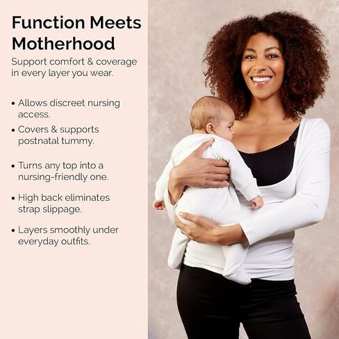 Long Sleeve Nursing Tank Top for Breastfeeding – Maternity Layering Cami with Discreet Breastfeeding Access – XS–XXL in Saudi Arabia
