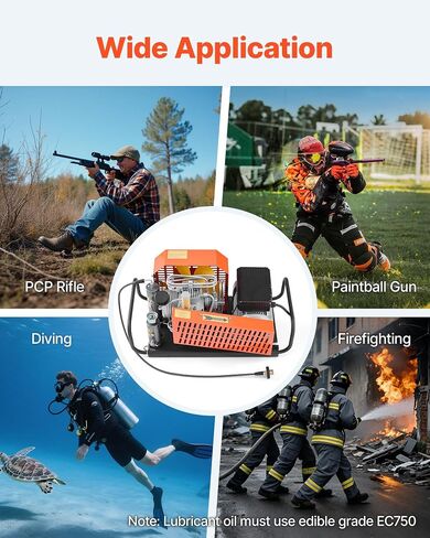 ضاغط هواء VEVOR PCP، 4500PSI/30Mpa ضاغط هواء لخزان الغوص، ضاغط غوص PCP ذو اسطوانة مزدوجة مع نظام تبريد خارجي للمياه والمروحة لخزانات الغطس، كرة الطلاء، بندقية الهواء in Saudi Arabia