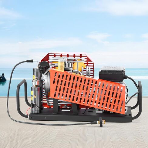 ضاغط هواء VEVOR PCP، 4500PSI/30Mpa ضاغط هواء لخزان الغوص، ضاغط غوص PCP ذو اسطوانة مزدوجة مع نظام تبريد خارجي للمياه والمروحة لخزانات الغطس، كرة الطلاء، بندقية الهواء in Saudi Arabia