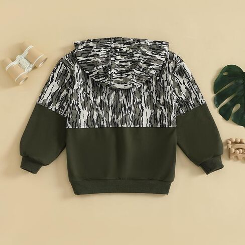 Baby Toddler Boy Girl Hoodies Camouflage Half Zip-up Sweatshirt Unisex Hooded Jackets Fall Outfits in Saudi Arabia