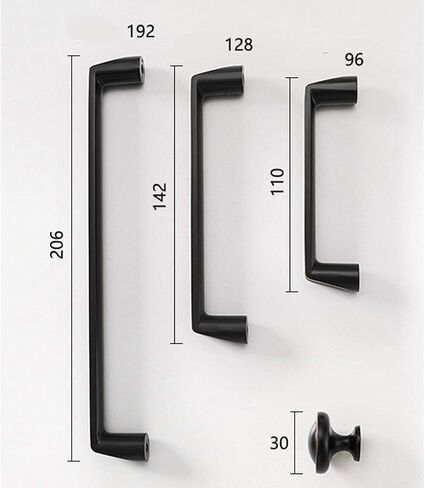 2 Pieces Kitchen Handles with Screws Zinc Alloy Cabinet Cupboard Handle Pull Door Set for Drawer Bedroom Furniture(B,Hole Distance 128mm) in Kuwait