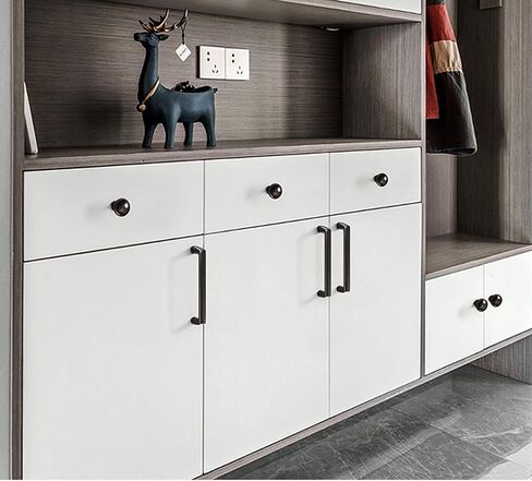 2 Pieces Kitchen Handles with Screws Zinc Alloy Cabinet Cupboard Handle Pull Door Set for Drawer Bedroom Furniture(B,Hole Distance 128mm) in Kuwait