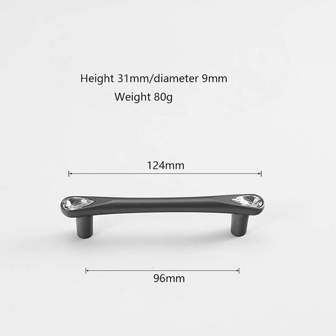 1 Pcs Door Knobs Drawer Handles and Pull for Kitchen Cupboards Crystal Cupboard(Bright Chrome,Hole Distance 192mm) in Saudi Arabia