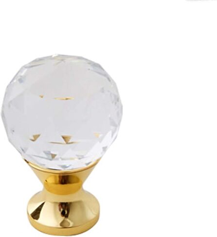 Crystal Knobs Golden Base Diamond Shape Cupboard Door and Handles Cabinet and Furniture and Pulls Zinc Alloy Hardware Handle(Total Height 40mm) in Saudi Arabia