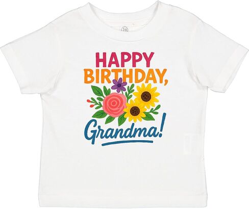 inktastic Happy Birthday Grandma Floral Gift Baby T-Shirt in Saudi Arabia