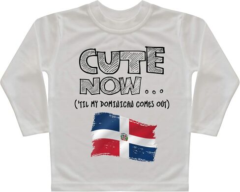 Dominican Republic Long Sleeve Toddler T-Shirt 'Til My Dominican Comes Out Kids Shirt Top in White 2T-8T in Saudi Arabia