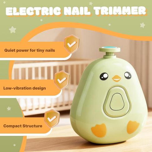 Electric Baby Nail Trimmer – Safe and Quiet Nail File for Infants and Kids, 6 Grinding Heads, Low Vibration & Gentle Power for the Care of your Baby in Saudi Arabia
