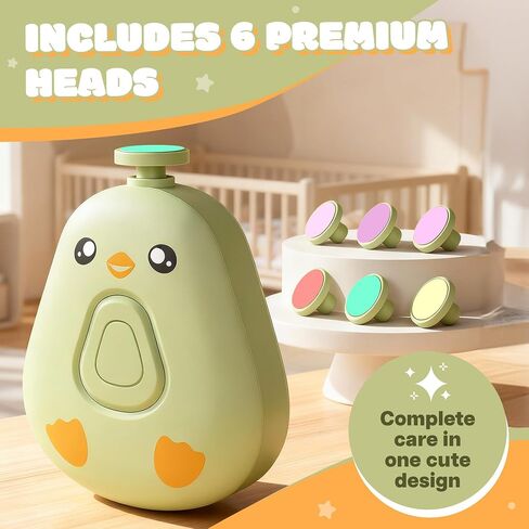 Electric Baby Nail Trimmer – Safe and Quiet Nail File for Infants and Kids, 6 Grinding Heads, Low Vibration & Gentle Power for the Care of your Baby in Saudi Arabia