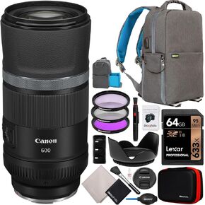 عدسة Canon RF 600mm F11 IS STM خفيفة الوزن فائقة التقريب لكاميرات RF بدون مرآة | ضبط تلقائي للصورة STM هادئ وسلس للفيديو/اللقطات الثابتة | حزمة الحياة البرية والرياضة مع حقيبة ظهر Deco Gear + حزمة أدوات التصفية in Kuwait