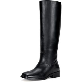 Vepose Women's Tall Knee High Square Toe Riding Boots, Low Block Heel | Minimal Dressy tall boots with a clean shaft, full side zipper for office, fall, daily city outfits in Kuwait