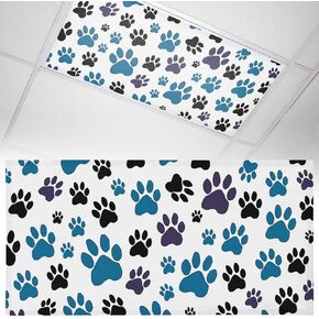 أغطية إضاءة فلورسنت مطبوعة بمخالب زرقاء، مرشحات إضاءة مغناطيسية مقاس 4 × 2 قدم لمكتب الفصل الدراسي، 3 قطع من أغطية ظلال الرسوم المتحركة الملونة للحيوانات السوداء والقطط والكلاب لأضواء السقف وديكور المنزل in Kuwait