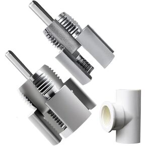 PVC Pipe Threader Cutting Tool - 2PCS Integrated Internal & External Pipe Threading Tool Electric Drill Compatible PVC Pipe Threader Kit, Pipe Sizes Rethreading Tool (1/2"+3/4") in Saudi Arabia