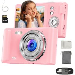 كاميرا رقمية 4K للأطفال: كاميرات بدقة 48 ميجابكسل للتصوير الفوتوغرافي للمراهقين - هدايا كاميرا صور ذات تركيز تلقائي للأطفال الذين تتراوح أعمارهم بين 5 و18 عامًا - كاميرا مدمجة للمبتدئين - كاميرات رقمية صوب والتقط مع بطاقة TF سعة 32 جيجابايت in Saudi Arabia