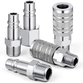 مجموعة تركيبات خرطوم الهواء 1/2 بوصة، قارنة توصيل الهواء الصناعية، 2 قطعة I/M من النوع الصناعي مع 1/2 بوصة MNPT، 3 قطع مقابس مع 1/2 بوصة NPT، تركيبات توصيل سريعة من الفولاذ 300PSI in Kuwait