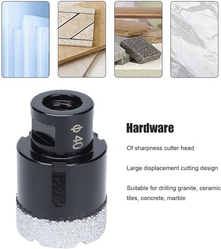 Generic Vacuum Brazed Drill Core Bits Drilling Hole Saw Opener, M14 Black 40mm, 1 Count in Saudi Arabia