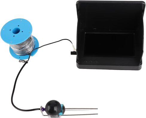 Fishing Camera, 5 Inch HD Display 0.34MP Clear Bright Underwater Fish Finder with Fishing Rod Holder, for Fishing and Underwater Exploration (30m/98.4ft) in Saudi Arabia