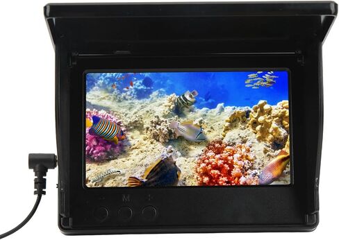Fishing Camera, 5 Inch HD Display 0.34MP Clear Bright Underwater Fish Finder with Fishing Rod Holder, for Fishing and Underwater Exploration (30m/98.4ft) in Saudi Arabia