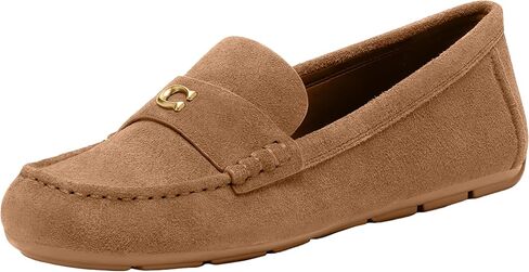 Coach Women's Sculpted C Driver Loafer, Coconut Suede, 9.5 in Saudi Arabia
