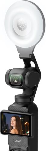 LED Light for DJI OSMO Pocket 3 Accessories, Auto-Follow Gimbal Selfie Vlog Video Auxiliary Fill Lighting, CRI≥95, 3-Color Temp 2500-9000K Brightness Adjustable, 2W USB-C (Black) in Saudi Arabia
