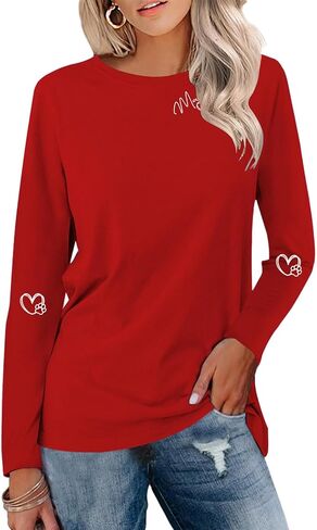 Women's Christmas Shirts Long Sleeve Merry Christmas Tree Shirts for Women Xmas Holiday Party Tees Tops in Saudi Arabia
