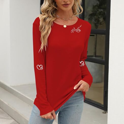 Women's Christmas Shirts Long Sleeve Merry Christmas Tree Shirts for Women Xmas Holiday Party Tees Tops in Saudi Arabia