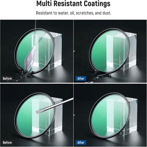NEEWER 67mm 1/4 & 1/8 مجموعة مرشحات عدسة الكاميرا السوداء (عبوتان)، مرشح تأثير سينمائي زجاجي متعدد الطبقات مع حقيبة تخزين وقطعة قماش تنظيف 2X للتصوير الفوتوغرافي لصور الفيديو in Saudi Arabia