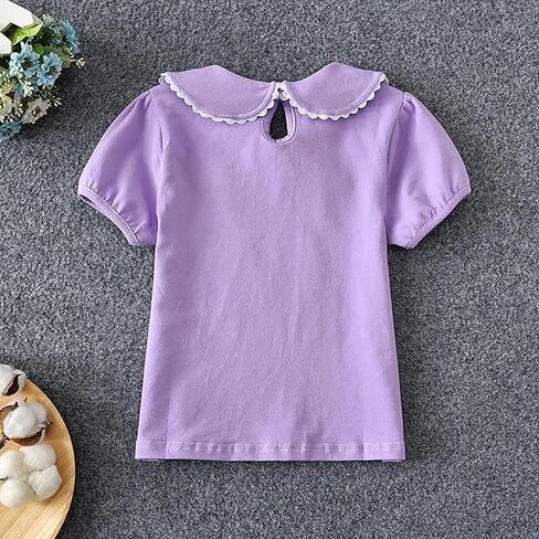 12m-7Y Toddler Baby Girls Ruffle Sleeve Shirt Plain Solid Sleeveless Tshirt Top Blouse Kids Casual Clothes in Kuwait
