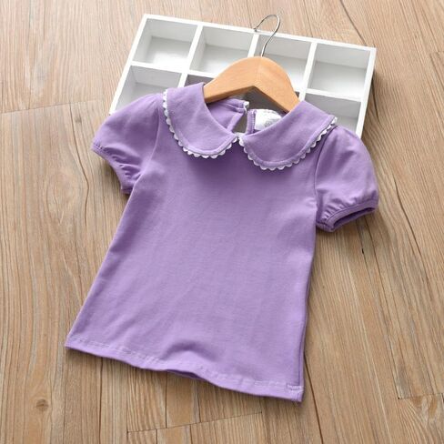 12m-7Y Toddler Baby Girls Ruffle Sleeve Shirt Plain Solid Sleeveless Tshirt Top Blouse Kids Casual Clothes in Kuwait