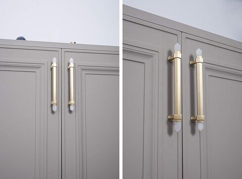 1 Pieces Crystal Door Knob Drawer Knobs Kitchen Cabinet Hardware Handles Cupboard Pull Internal Brass Furniture Handle(B,Hole Distance 96mm) in Saudi Arabia