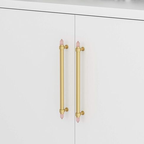 1 Pieces Crystal Door Knob Drawer Knobs Kitchen Cabinet Hardware Handles Cupboard Pull Internal Brass Furniture Handle(B,Hole Distance 96mm) in Saudi Arabia