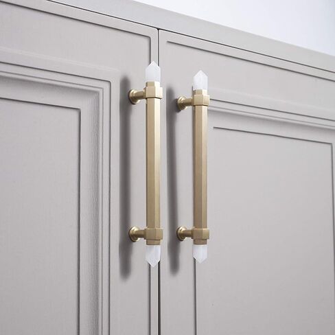 1 Pieces Crystal Door Knob Drawer Knobs Kitchen Cabinet Hardware Handles Cupboard Pull Internal Brass Furniture Handle(B,Hole Distance 96mm) in Saudi Arabia