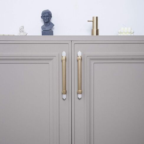 1 Pieces Crystal Door Knob Drawer Knobs Kitchen Cabinet Hardware Handles Cupboard Pull Internal Brass Furniture Handle(B,Hole Distance 96mm) in Saudi Arabia